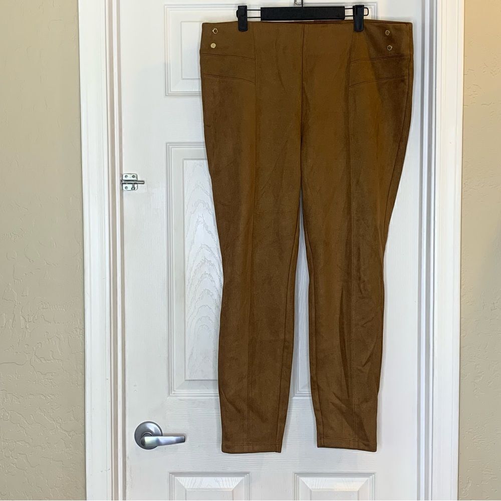 Marc New York faux suede pull on pants High Rise Size 1X